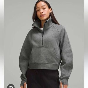 Scuba Oversized Funnel-Neck Half Zip Heather Speckled Black XL/XXL